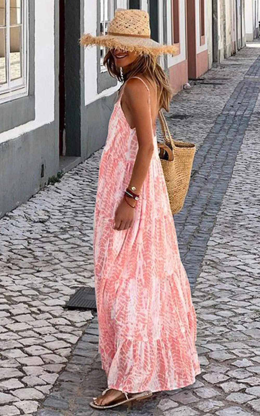 PRETTYGARDEN Women Summer Dresses Spaghetti Strap Scoop Neck Floral Maxi Dress Flowy Boho Long Sundress with Pockets sold by PrettyGarden product image thumbnail 4