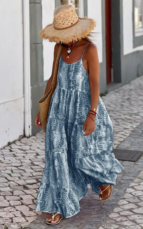PRETTYGARDEN Women Summer Dresses Spaghetti Strap Scoop Neck Floral Maxi Dress Flowy Boho Long Sundress with Pockets made by PrettyGarden