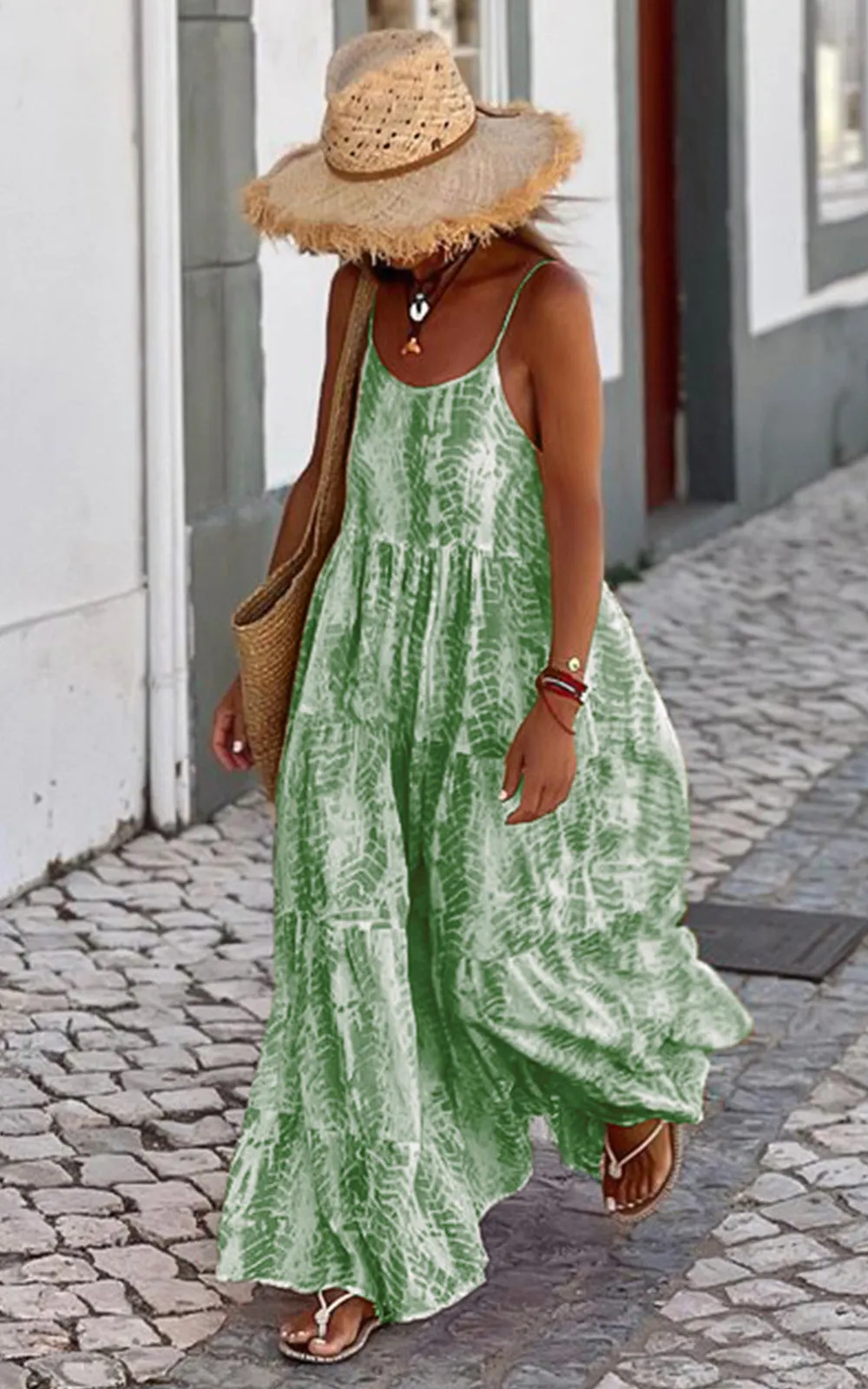 PRETTYGARDEN Women Summer Dresses Spaghetti Strap Scoop Neck Floral Maxi Dress Flowy Boho Long Sundress with Pockets sold by PrettyGarden product image thumbnail 2
