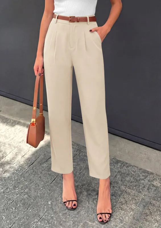PRETTYGARDEN Womens Dress Pants Summer Work Clothes Tapered High Waisted Trousers Slacks Pockets Business Casual Outfits made by PrettyGarden