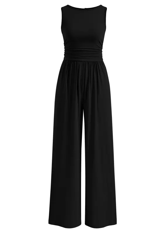 PRETTYGARDEN One Piece Jumpsuits for Women Dressy Casual Sleeveless Crewneck Wide Leg Rompers Jumpers Vacation Summer Outfits made by PrettyGarden