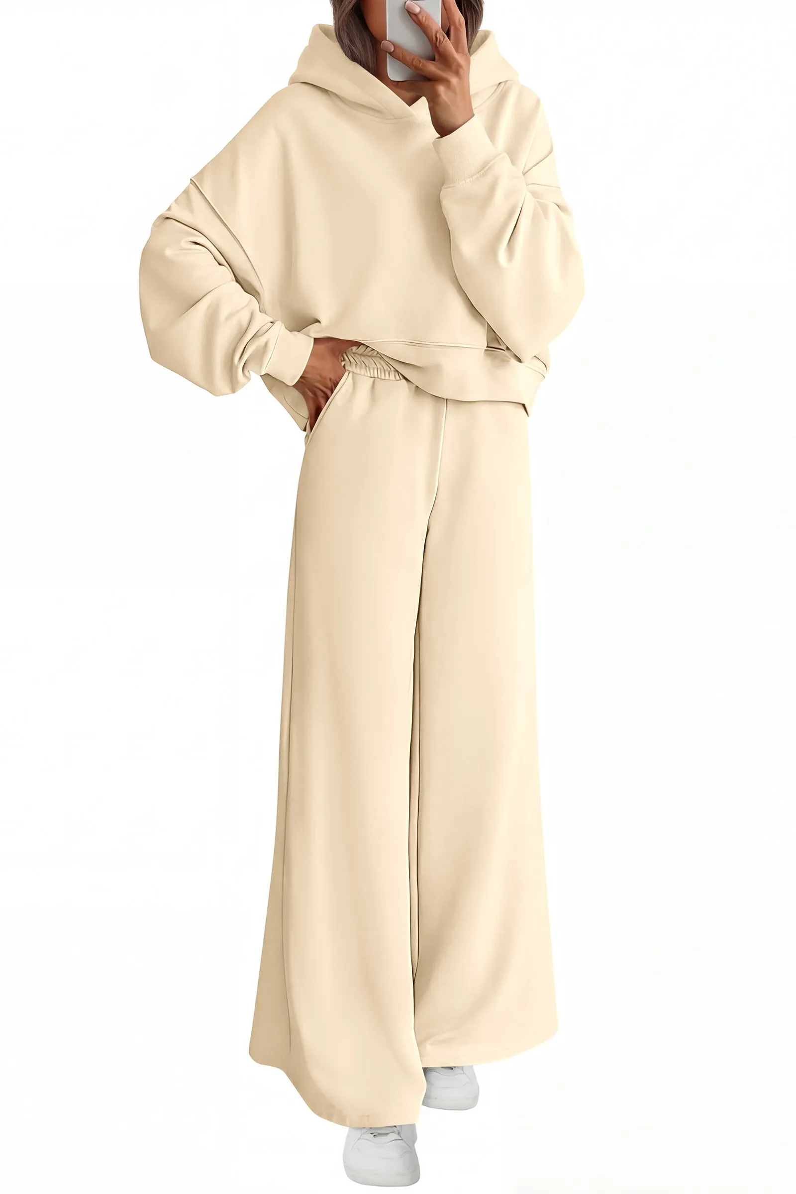 PRETTYGARDEN Women 2 Piece Lounge Sets Long Sleeve Hoodies Wide Leg Sweatpants Sweatsuits Workout Set Fall Outfits 2026 sold by PrettyGarden