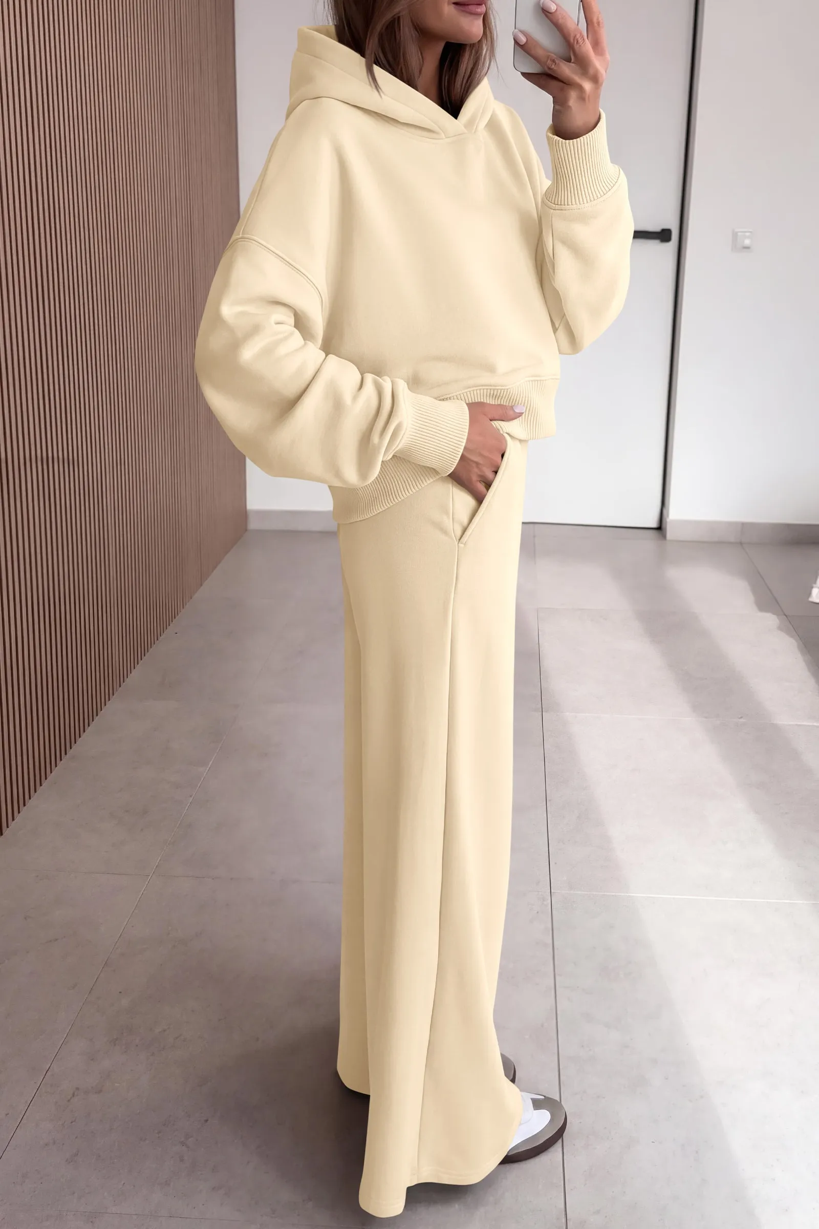 PRETTYGARDEN Women 2 Piece Lounge Sets Long Sleeve Hoodies Wide Leg Sweatpants Sweatsuits Workout Set Fall Outfits 2026 sold by PrettyGarden product image thumbnail 5