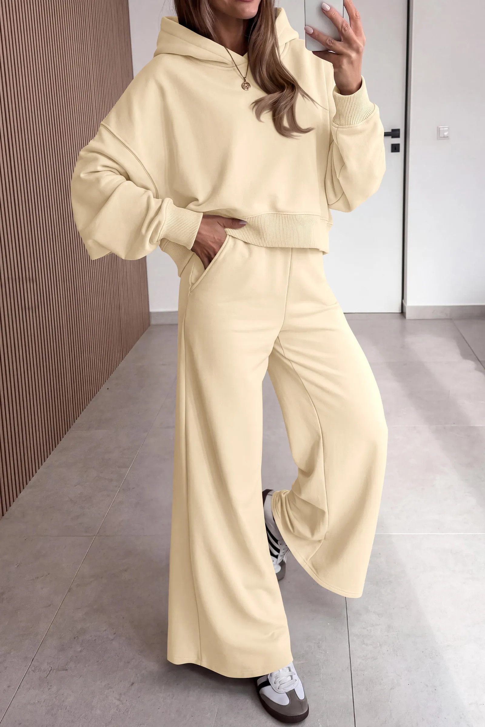 PRETTYGARDEN Women 2 Piece Lounge Sets Long Sleeve Hoodies Wide Leg Sweatpants Sweatsuits Workout Set Fall Outfits 2026 sold by PrettyGarden product image thumbnail 2
