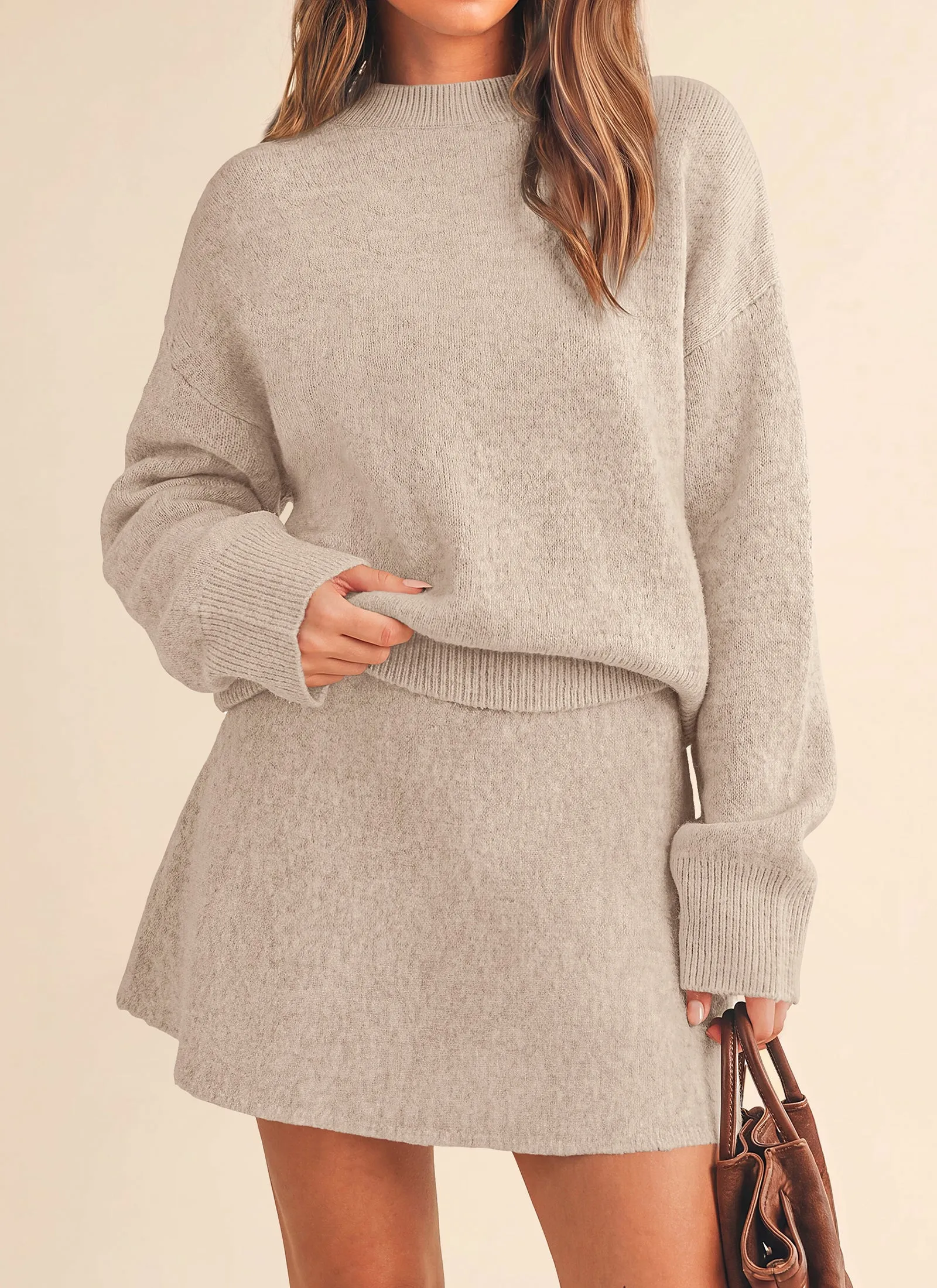 PRETTYGARDEN 2 Piece Sets For Women Sweater Mini Skirt Set sold by PrettyGarden product image thumbnail 3