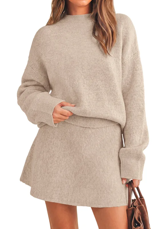 PRETTYGARDEN 2 Piece Sets For Women Sweater Mini Skirt Set made by PrettyGarden