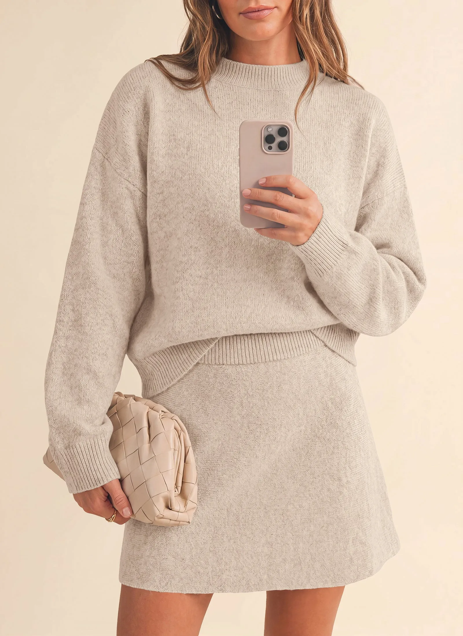 PRETTYGARDEN 2 Piece Sets For Women Sweater Mini Skirt Set sold by PrettyGarden product image thumbnail 2