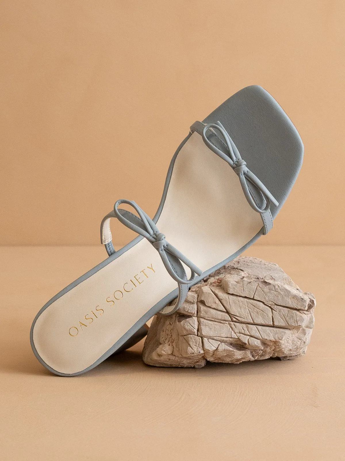 The Wendy | Blue Double Strap Bow Heels sold by Oasis Society product image thumbnail 3