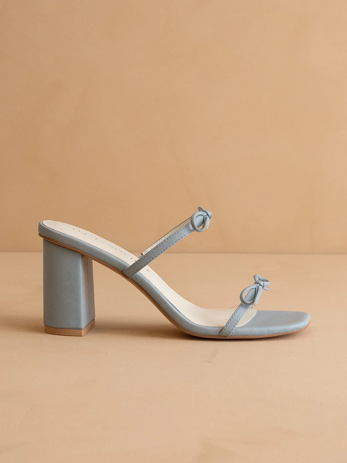 The Wendy | Blue Double Strap Bow Heels sold by Oasis Society product image thumbnail 2