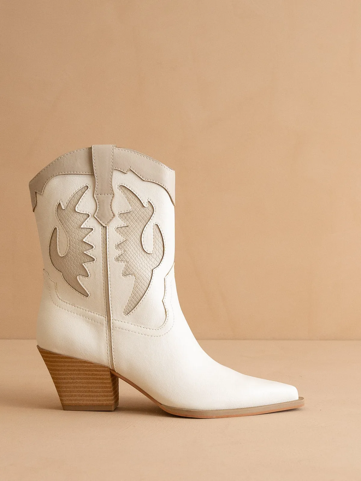 The Houston | White Layered panel Cowgirl boot *FINAL SALE* sold by Oasis Society product image thumbnail 2