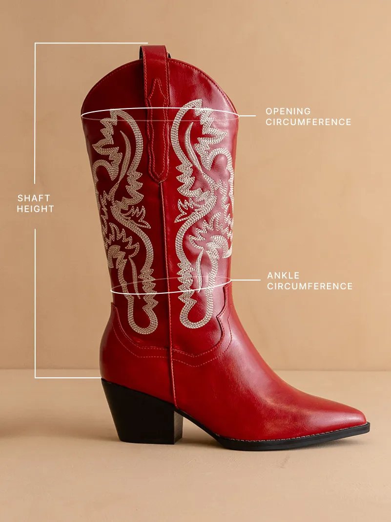 The Amaya | Cherry Classic Western Cowgirl Boot sold by Oasis Society product image thumbnail 5