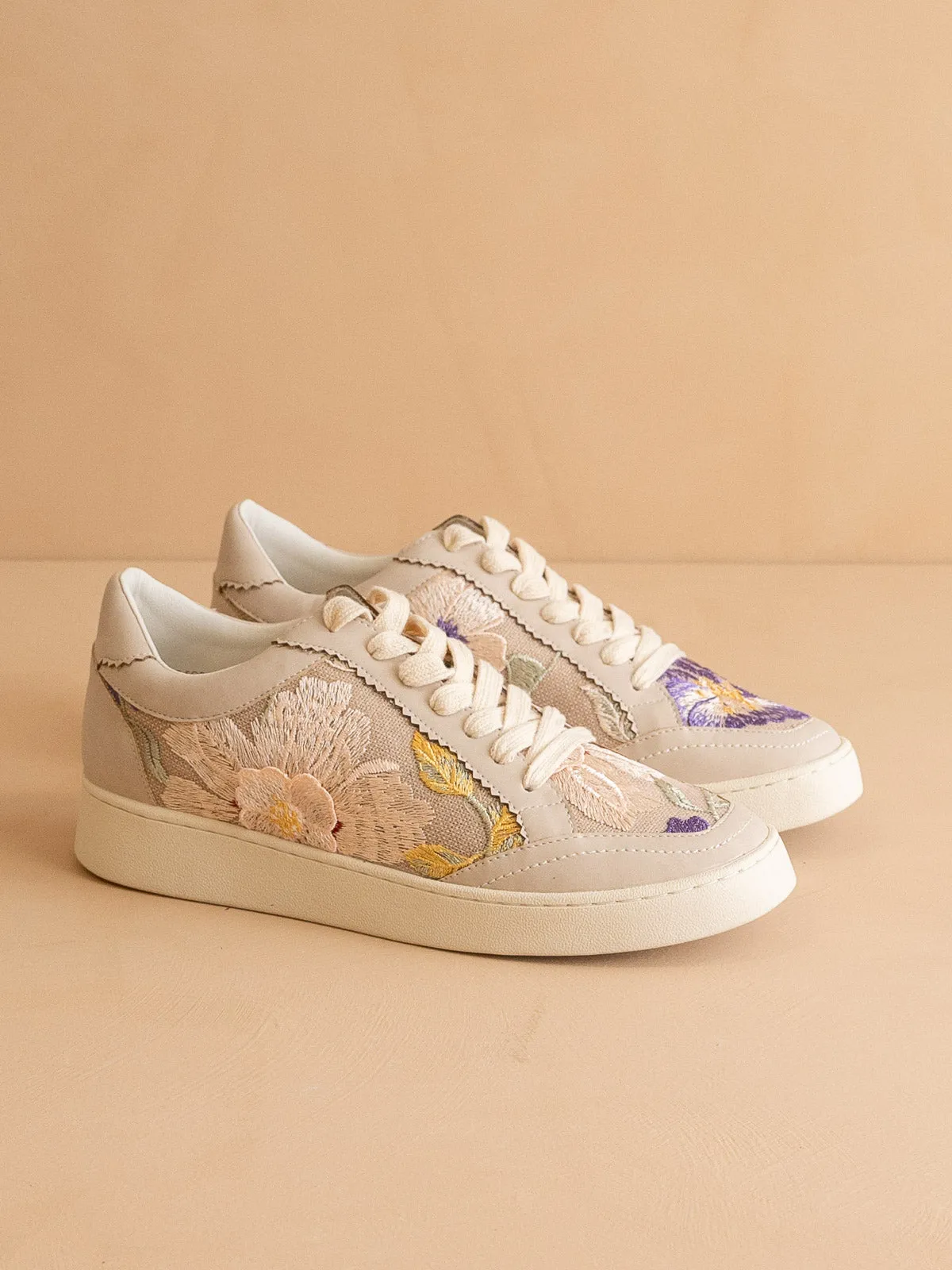 The Tammi | Light Grey Floral Applique Sneaker sold by Oasis Society product image thumbnail 2
