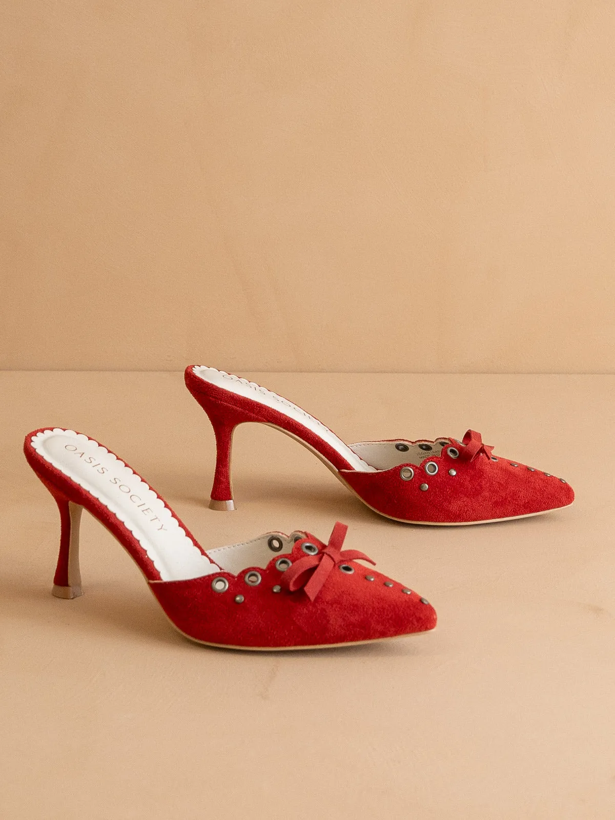 The Meridian | Red Kitten Heel sold by Oasis Society