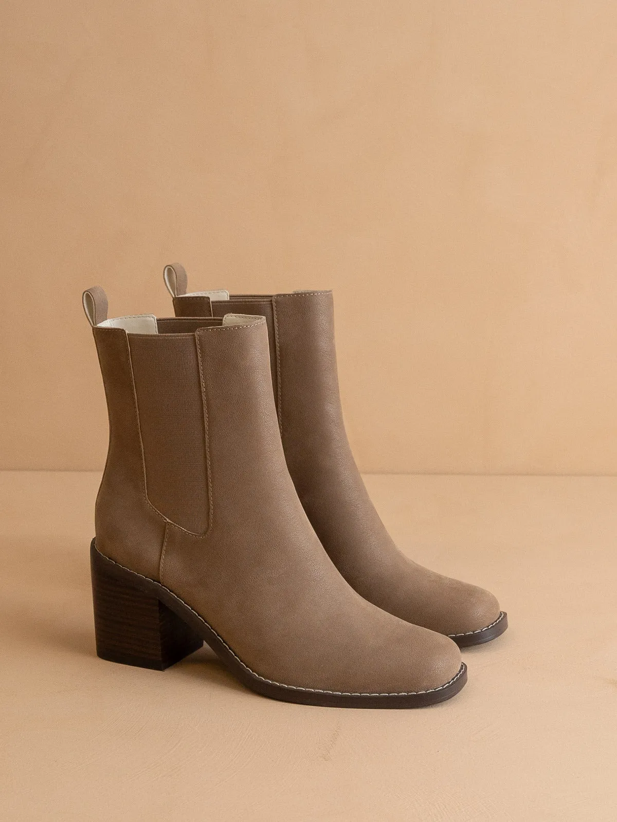The Dakota | Dark Taupe Heeled Chelsea Bootie *final sale* sold by Oasis Society product image thumbnail 2