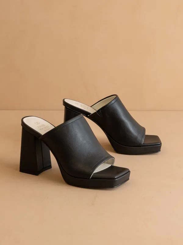 The Vivienne Black | Slip On Platform heel *final sale* made by Oasis Society