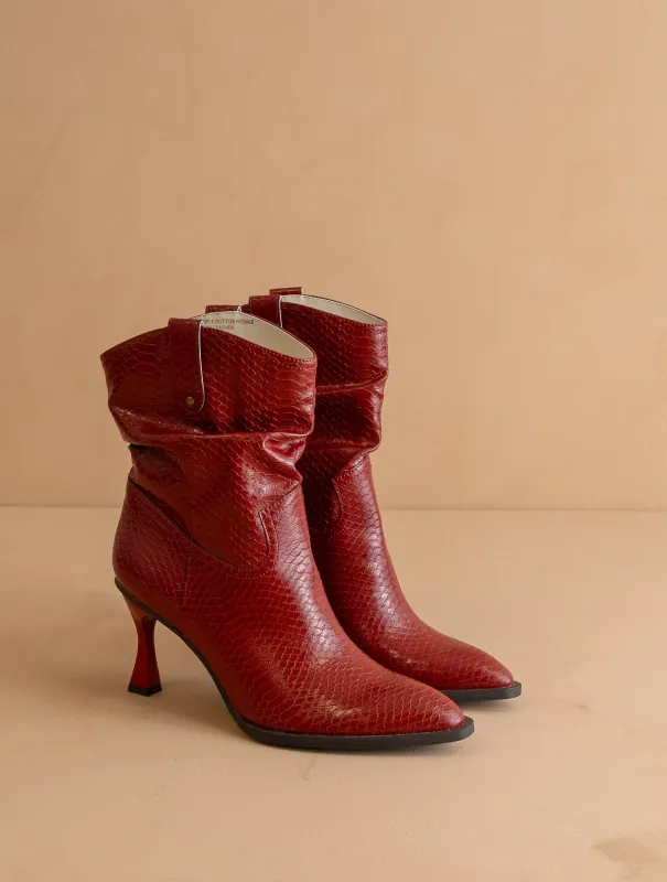 The Jolene | Red Kitten Heeled Western Boot *FINAL SALE* sold by Oasis Society