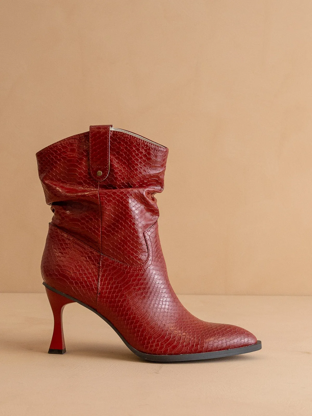 The Jolene | Red Kitten Heeled Western Boot *FINAL SALE* sold by Oasis Society product image thumbnail 2
