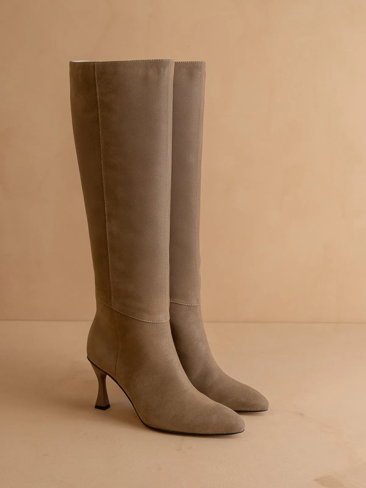 The Lexington | Dark Taupe Pointed Toe Knee High Boot sold by Oasis Society product image thumbnail 2