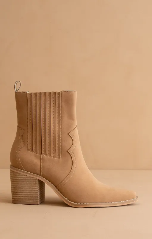 The Addison | Camel Western Inspired Boot sold by Oasis Society