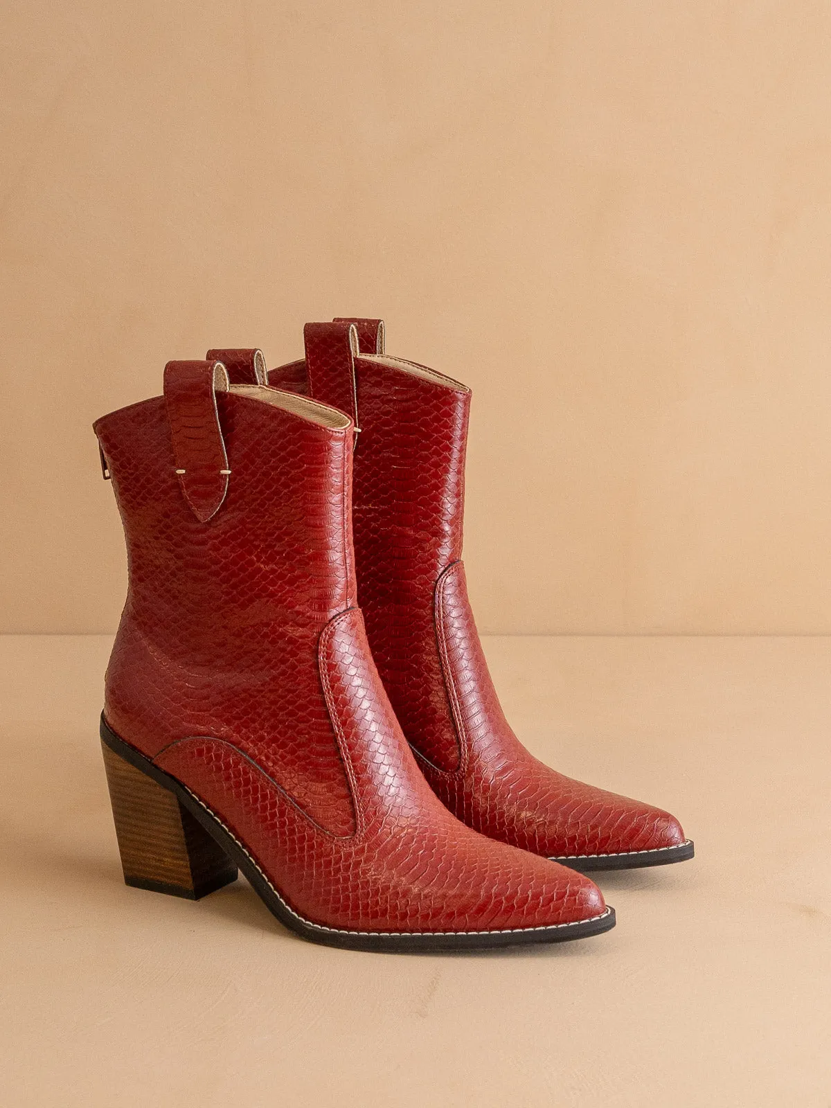The Tara | Red Two Paneled Western Cowgirl boot sold by Oasis Society product image thumbnail 2