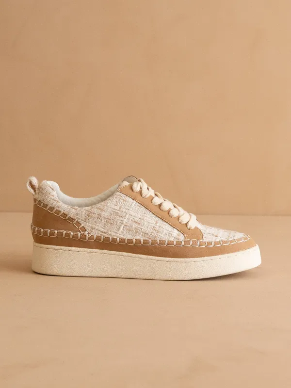 The Janie | Camel Tweed Wrapped Low Tops *FINAL SALE* sold by Oasis Society