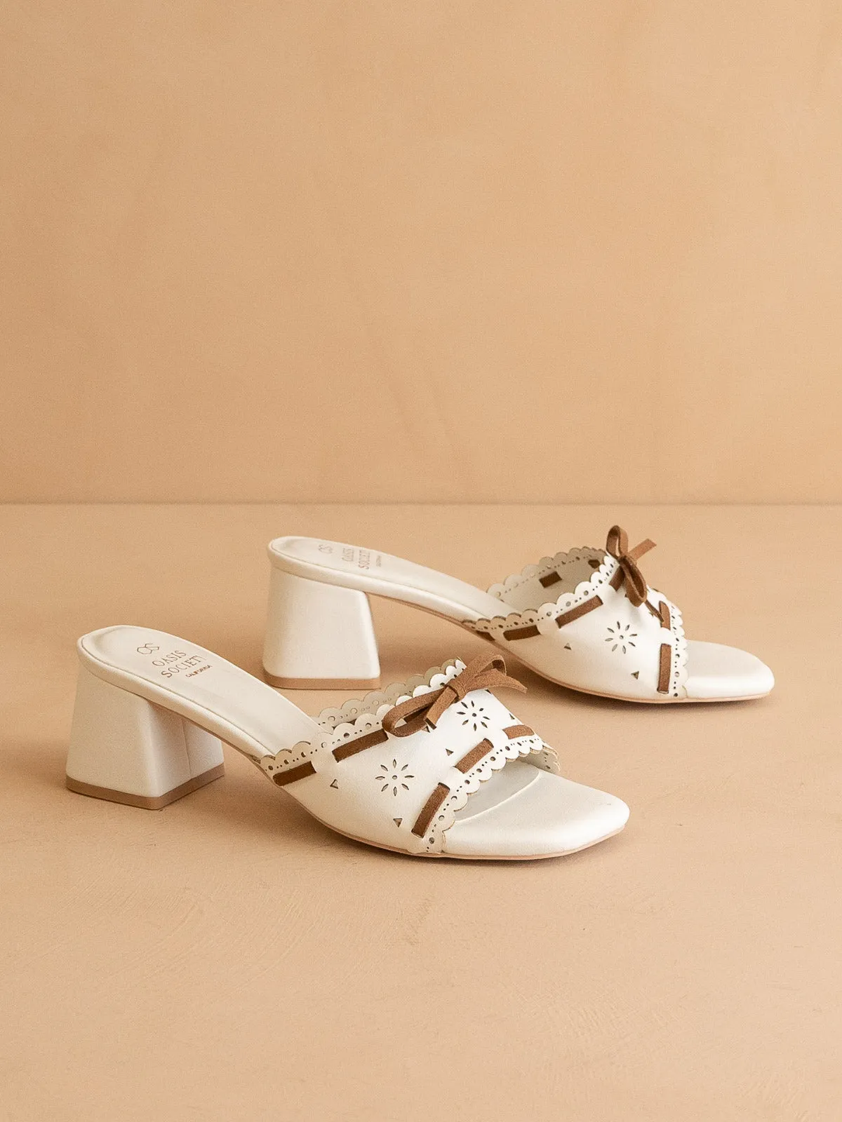 The Breda | White Sweet Low Block Heel Sandal sold by Oasis Society product image thumbnail 3
