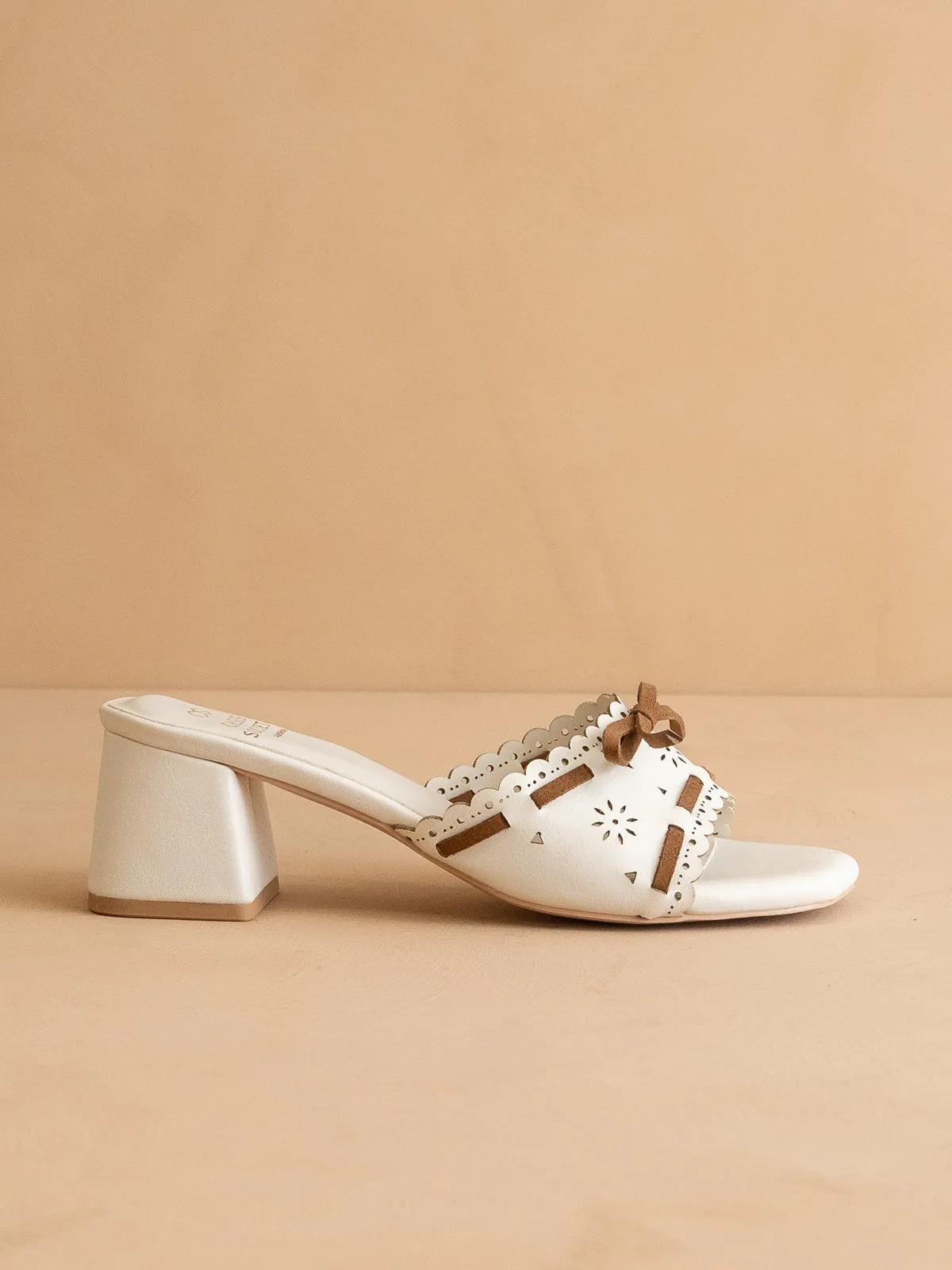 The Breda | White Sweet Low Block Heel Sandal sold by Oasis Society product image thumbnail 2