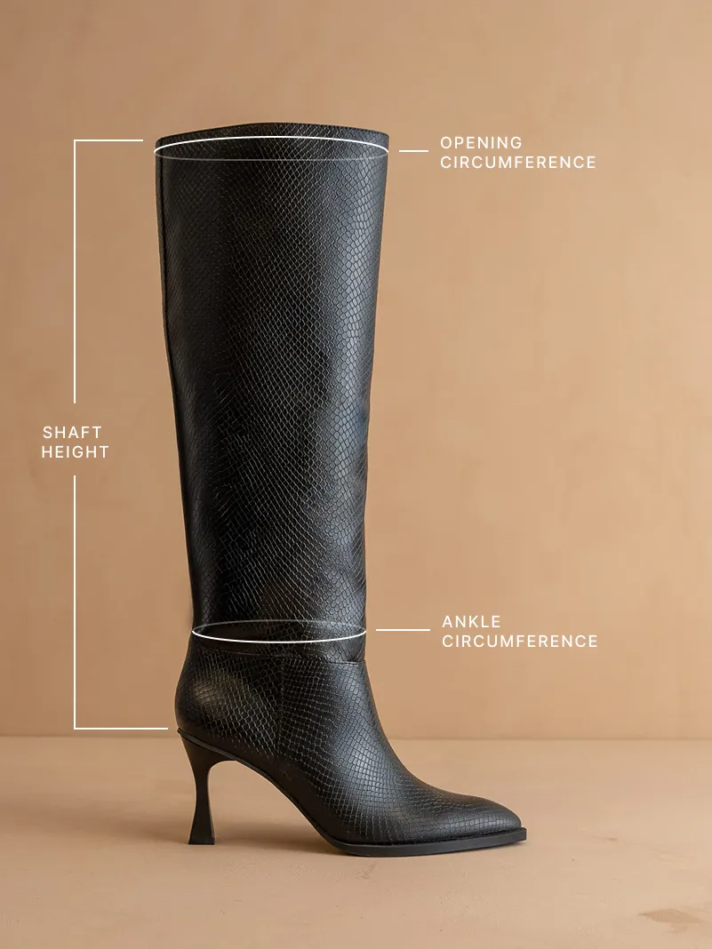 The Vanessa | Black Reptile Print Knee High Boot *final sale* sold by Oasis Society product image thumbnail 4