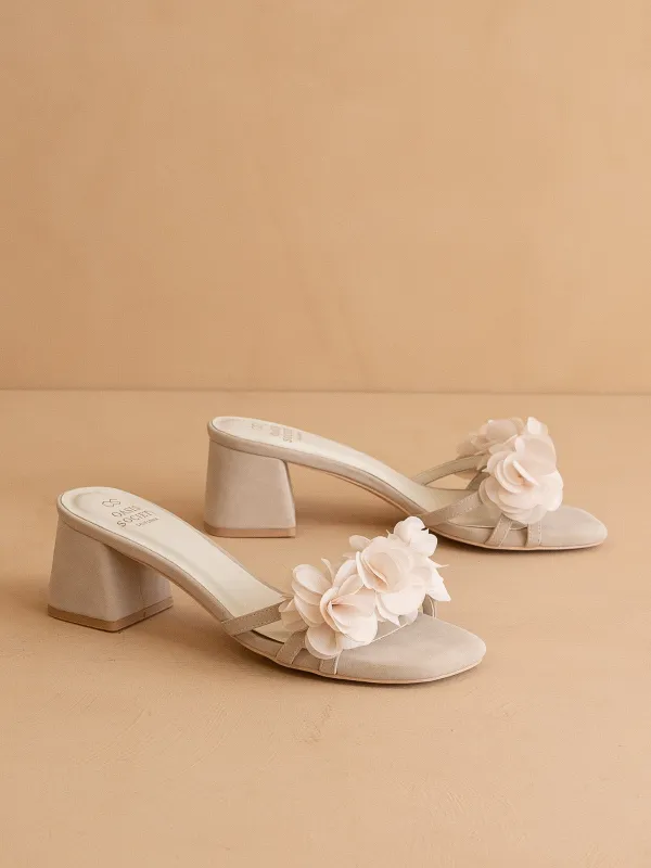 The Noor | Light Grey Romantic Petal Detail Heels *FINAL SALE* sold by Oasis Society