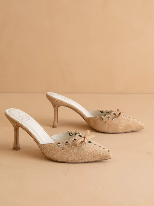 The Meridian | Sand Kitten Heel sold by Oasis Society