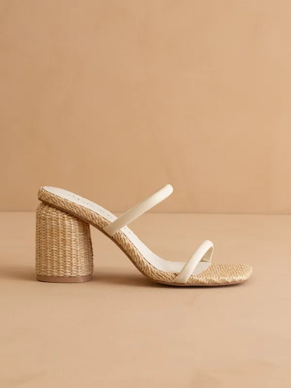 The Margaret | Beige Rattan Heel sold by Oasis Society