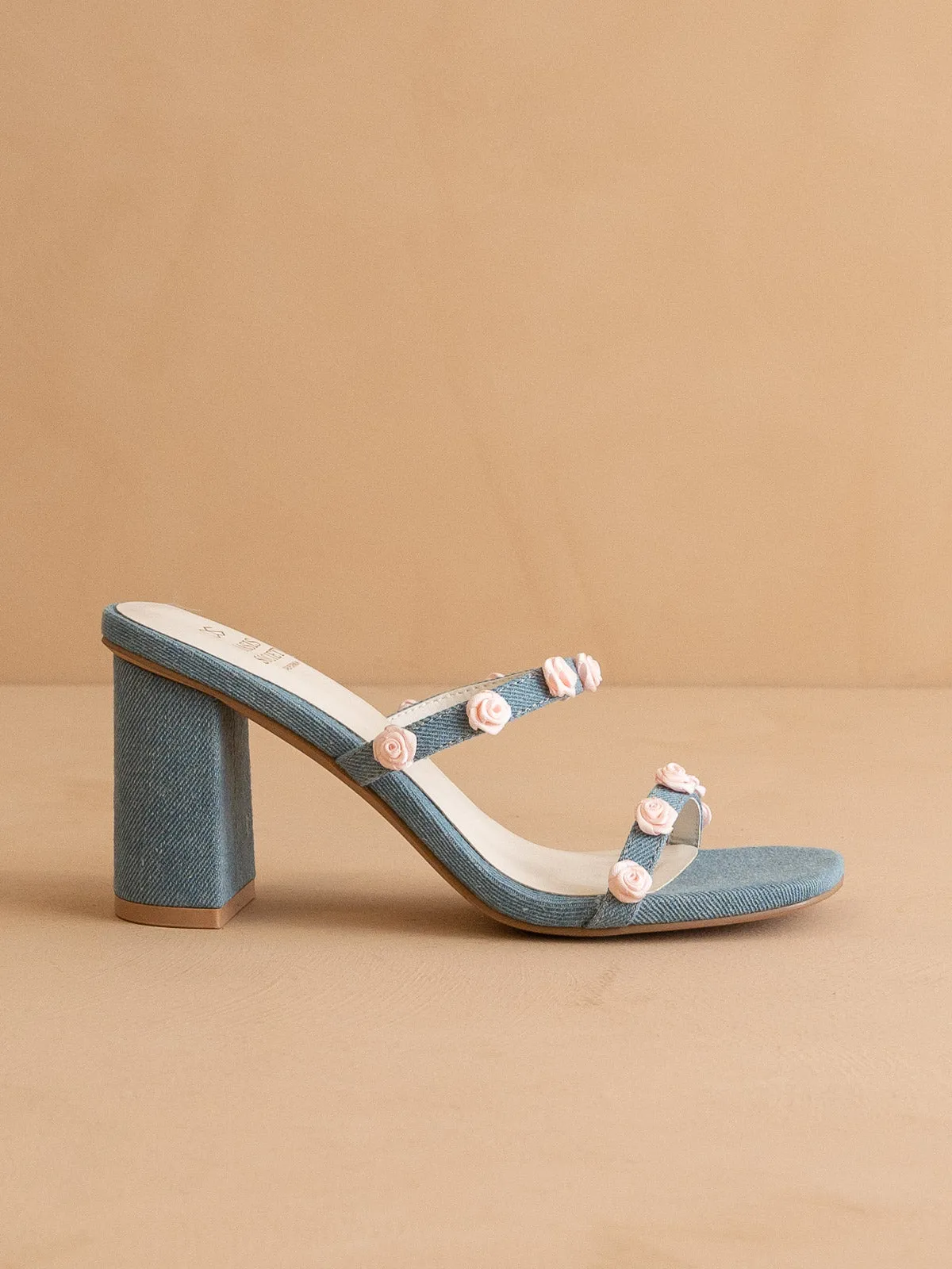 The Nia | Denim Rosette Adorned Heel *FINAL SALE* sold by Oasis Society product image thumbnail 2