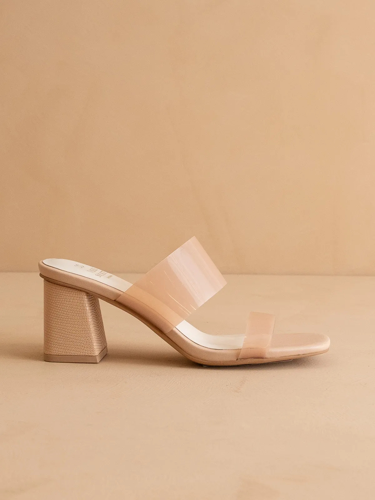 The Bagan | Apricot Transparent Sandal Heel *FINAL SALE* sold by Oasis Society