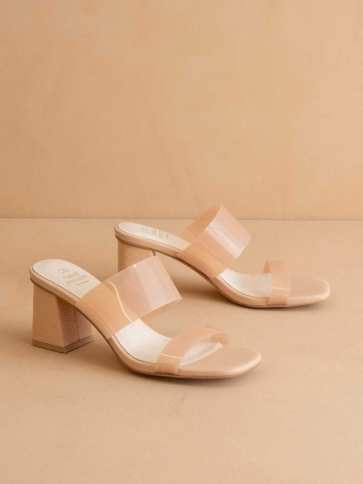 The Bagan | Apricot Transparent Sandal Heel *FINAL SALE* sold by Oasis Society product image thumbnail 3