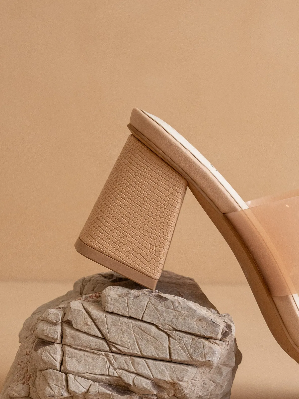 The Bagan | Apricot Transparent Sandal Heel *FINAL SALE* sold by Oasis Society product image thumbnail 2