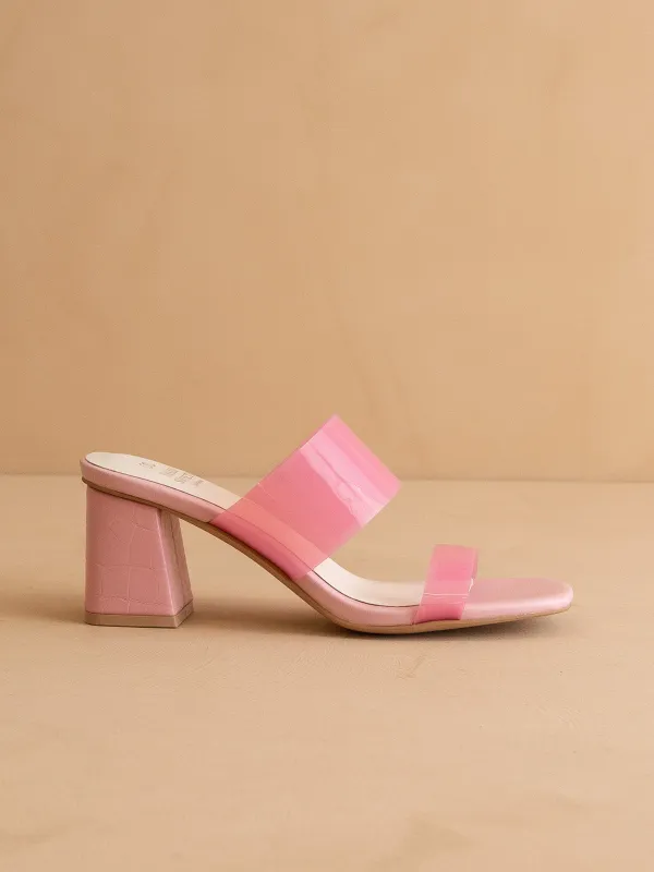 The Bagan | Pink Transparent Sandal Heel *FINAL SALE* sold by Oasis Society