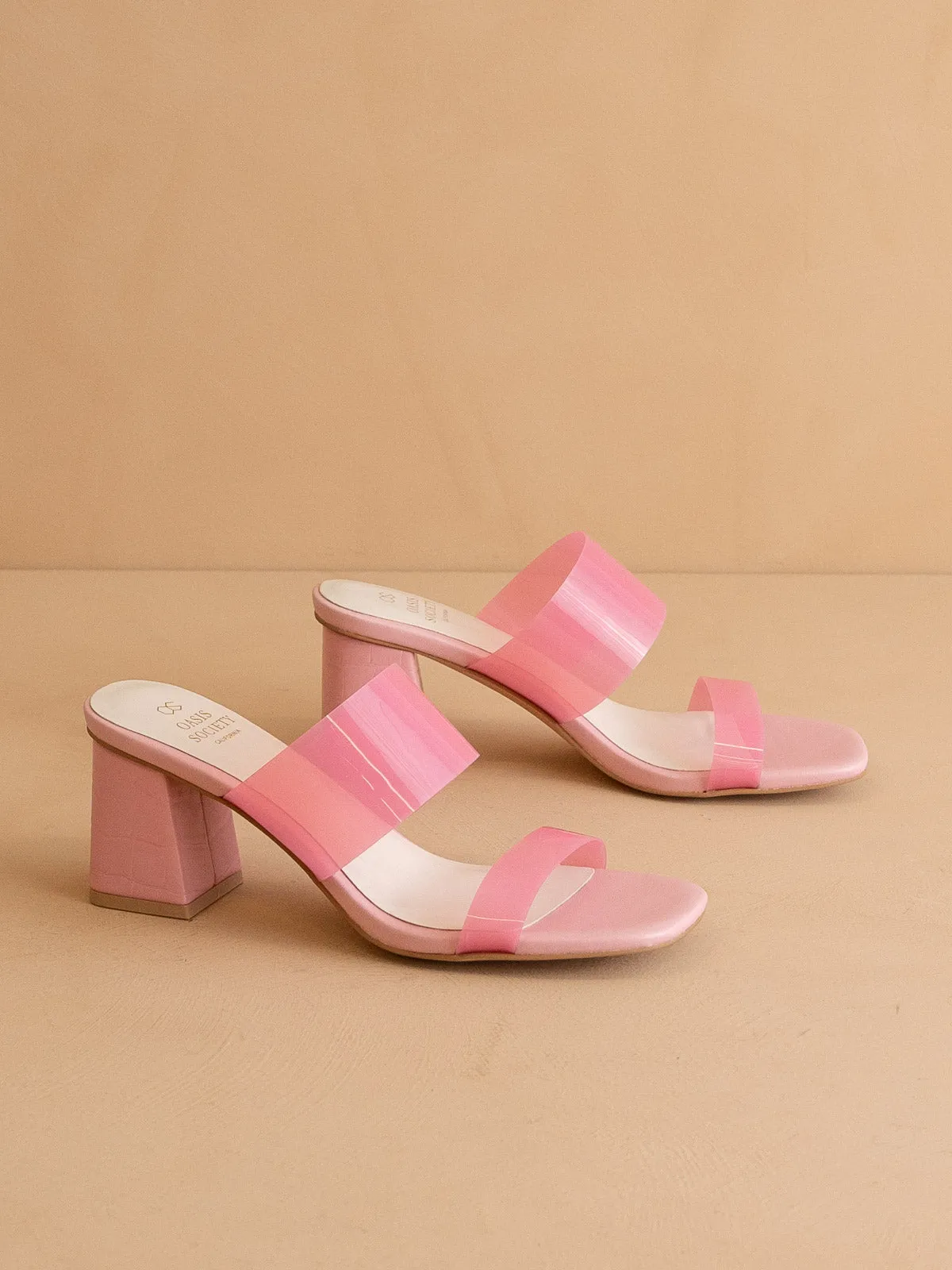 The Bagan | Pink Transparent Sandal Heel *FINAL SALE* sold by Oasis Society product image thumbnail 2