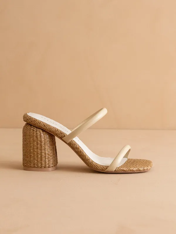 The Margaret | Butter Rattan Heel sold by Oasis Society