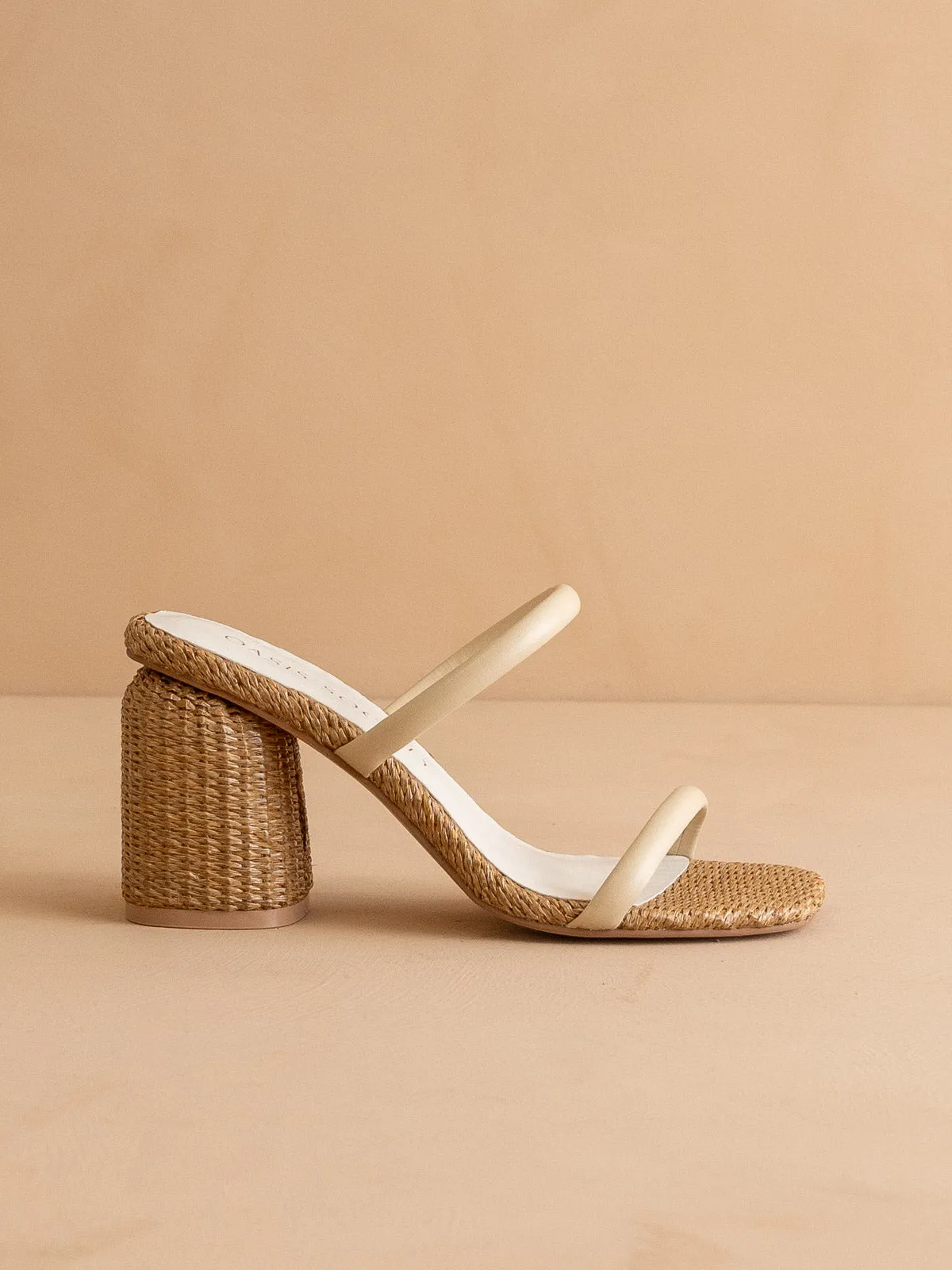 The Margaret | Butter Rattan Heel sold by Oasis Society