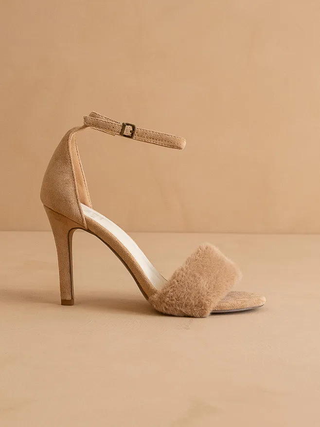 The Hadley | Almond Feather Heels *final sale* sold by Oasis Society