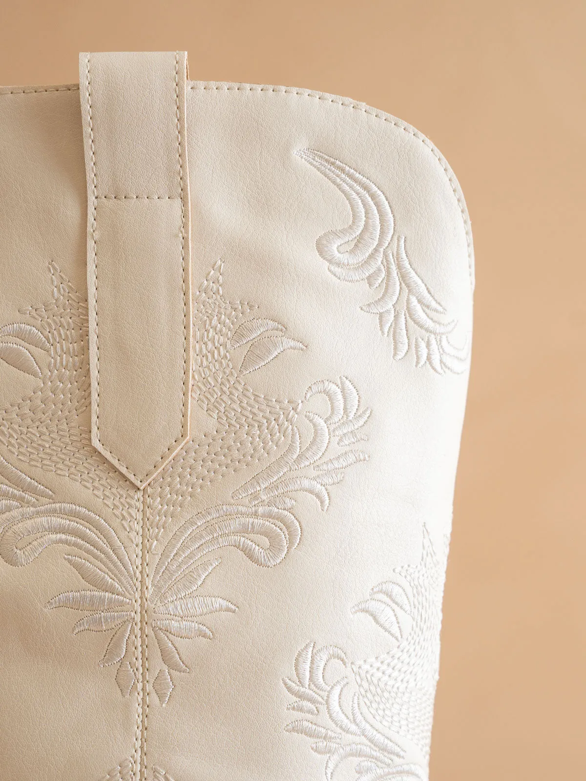 The Kamilla | White on White Embroidered Cowboy Boot For Bridal Or Festival sold by Oasis Society product image thumbnail 3
