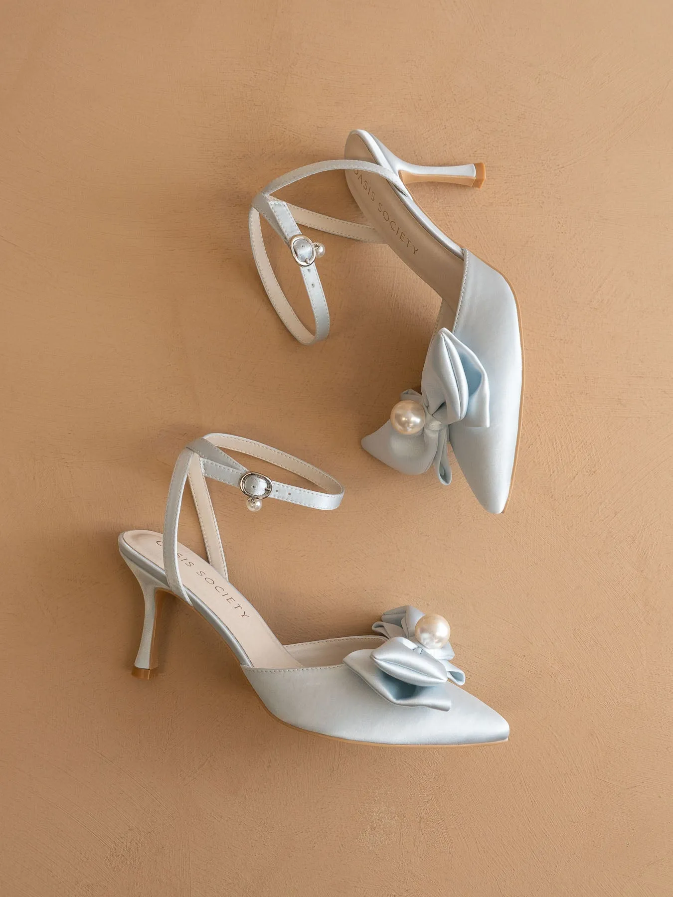 The Colette | Something-Blue Pearl Bow Bridal Heel sold by Oasis Society product image thumbnail 2