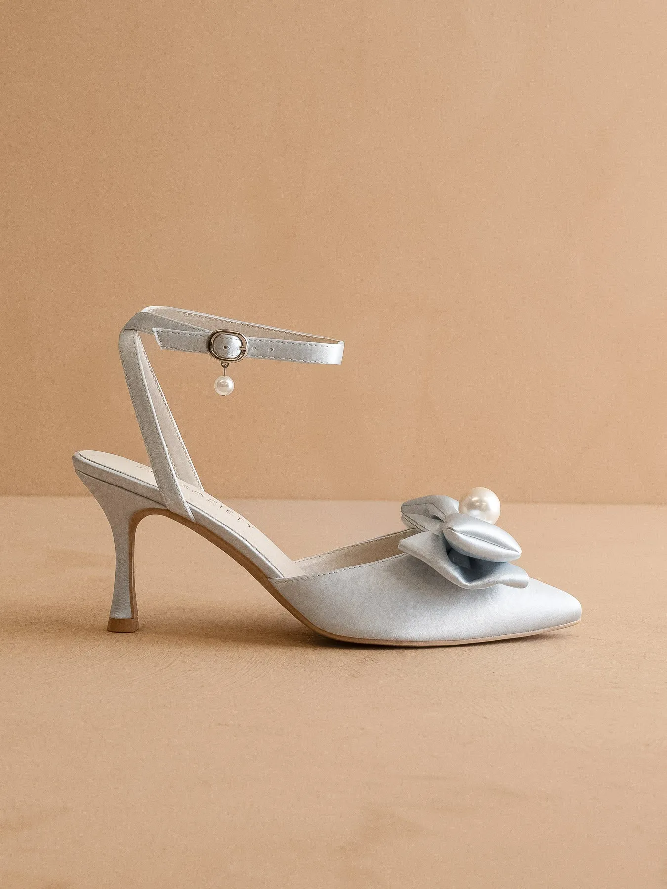 The Colette | Something-Blue Pearl Bow Bridal Heel sold by Oasis Society product image thumbnail 3