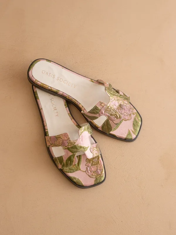 The Everlee | Rose Garden Floral H-Strap Summer Sandal made by Oasis Society