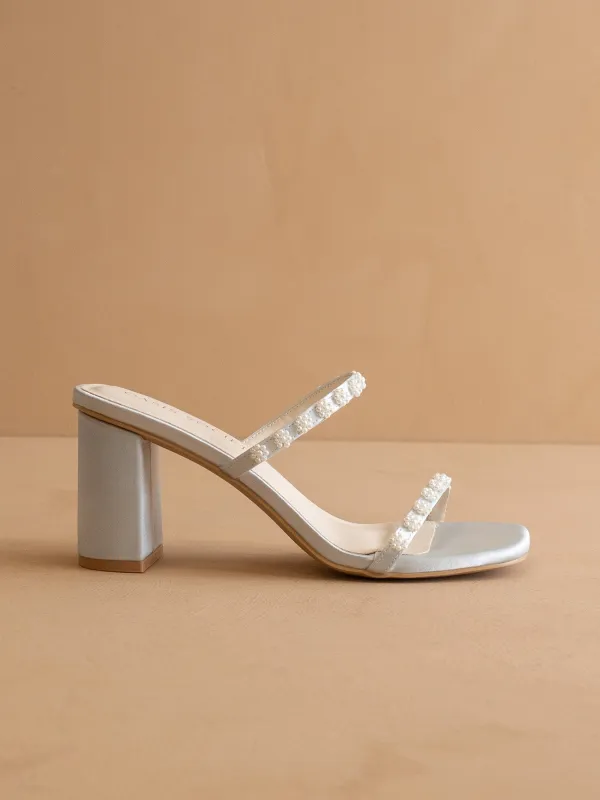 The Phoebe | Something Blue Beaded Strap Heel – Bridal & Occasion made by Oasis Society