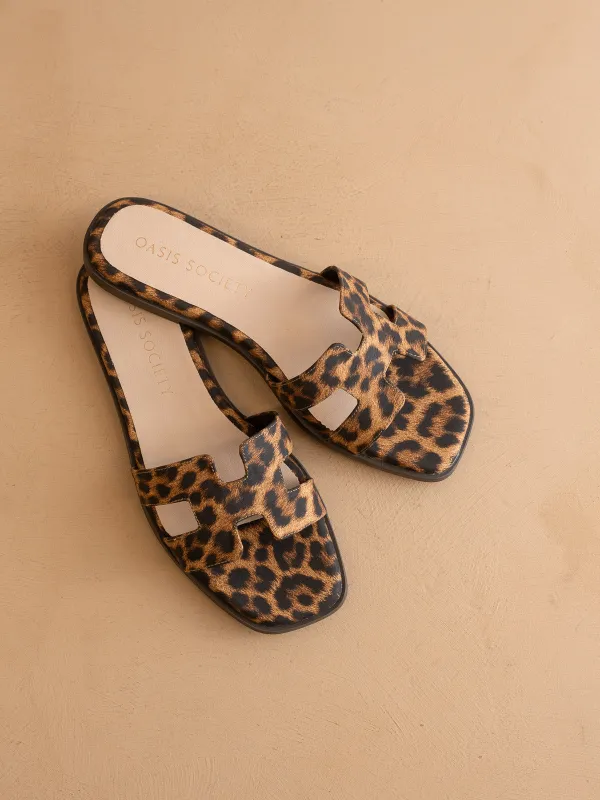 The Everlee | Leopard H-Strap Sandal made by Oasis Society