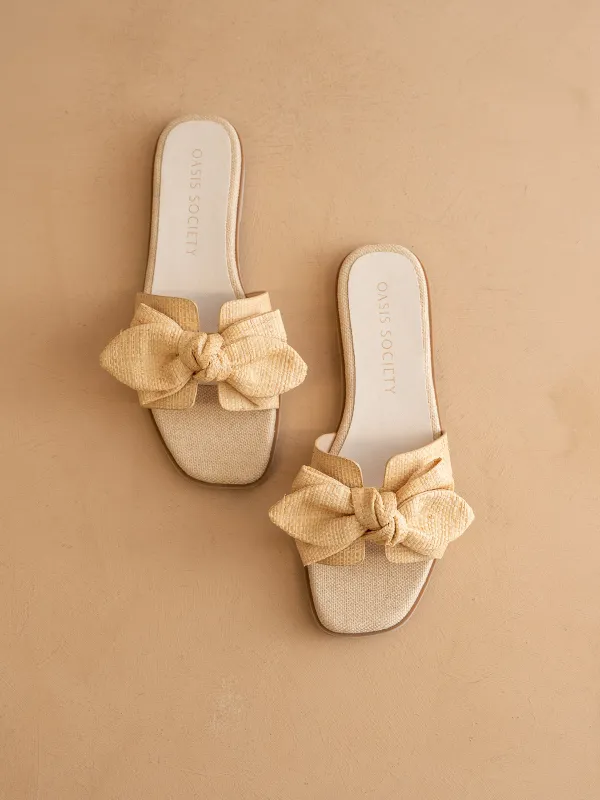The Ginny | Natural Textured Bow Slide made by Oasis Society