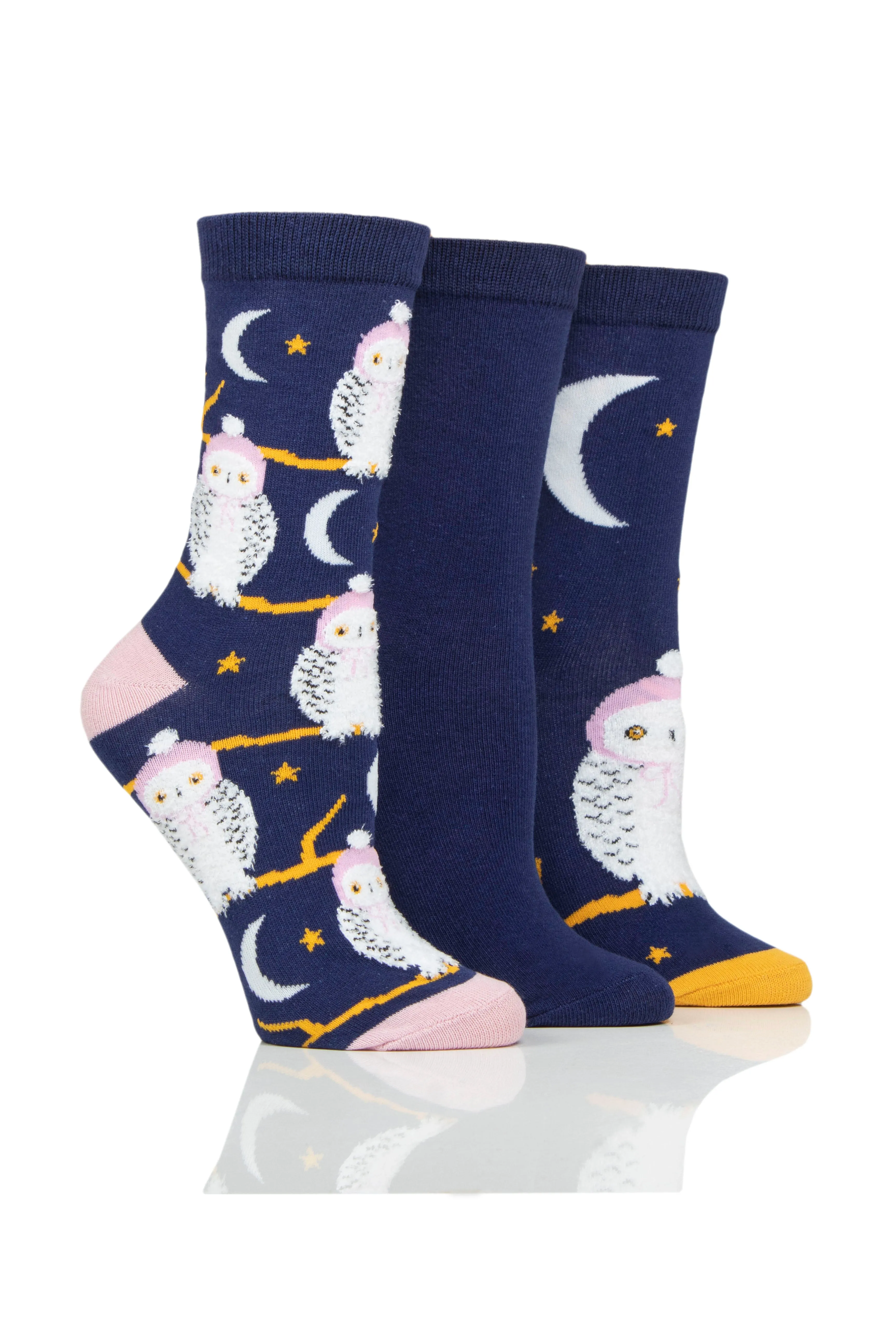 Women's Snowy Owl Crew Sock - 3 Pair Pack sold by Sock Buy