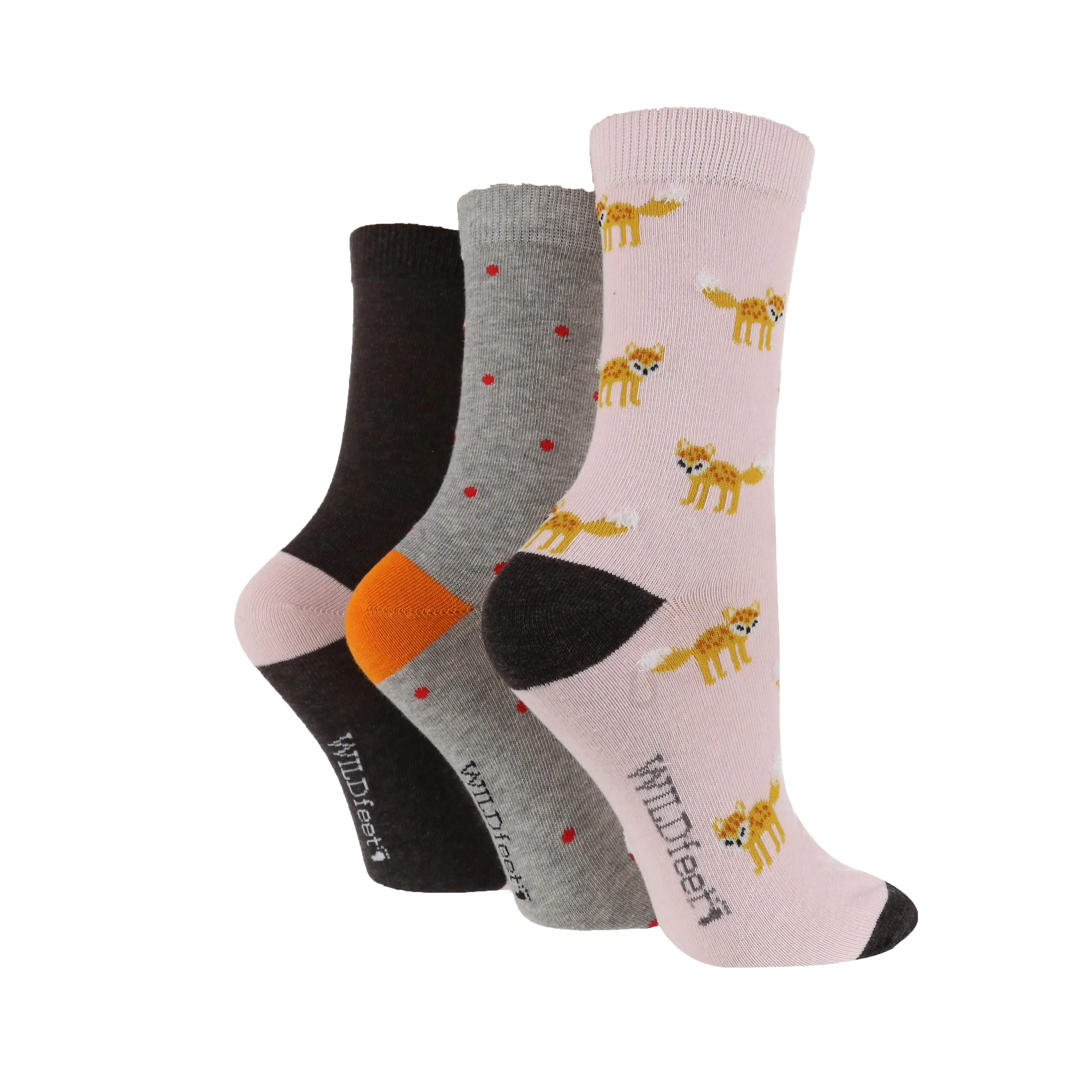 Women's Polkadot Fox Crew Socks - 3 Pair Pack sold by Sock Buy