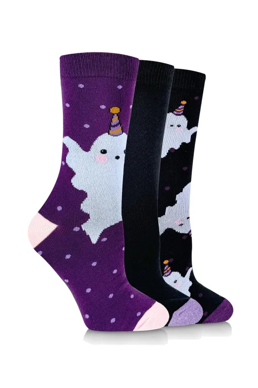 Women's Party Ghost Crew Sock - 3 Pair Pack sold by Sock Buy